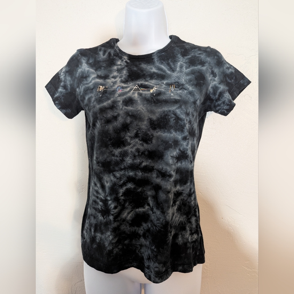 Vintage Y2K Pink Floyd Tie Dye Baby Tee Grunge Punk Band Music Alt Rock